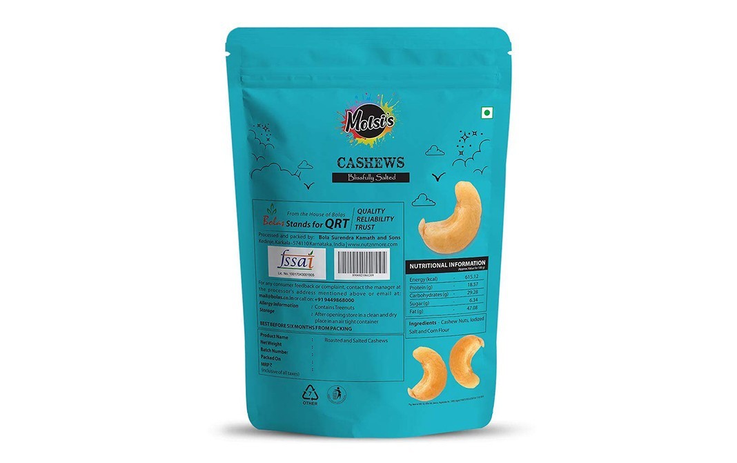 Molsi's Cashews Blissfully Salted    Pack  200 grams